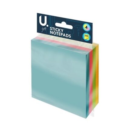 U.JOT - 240 STICKY NOTEPADS - 4PACK